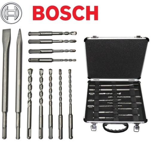 BOSCH ZESTAW 11 DŁUT I WIERTEŁ SDS+ WALIZKA +MIARA