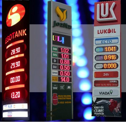 Wyświetlacz cen paliw i tekstu do pylonu