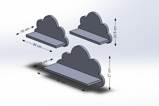 Очень прочные полки Cloud, набор из 3 шт. ШАНС