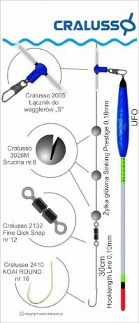 Сквозной поплавок, Waggler Cralusso Ufo 18г