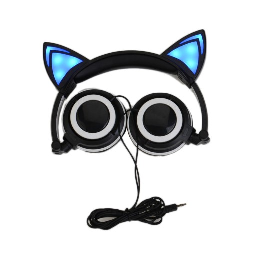 СКЛАДНЫЕ НАУШНИКИ CAT EAR, СВЕТОДИОДНАЯ ПОДСВЕТКА