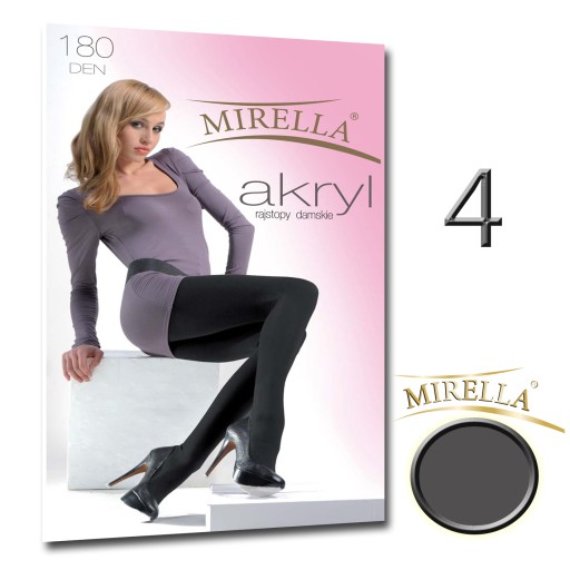 MIRELLA Акриловые колготки плотностью 180 ден. 4 (XL) Графит