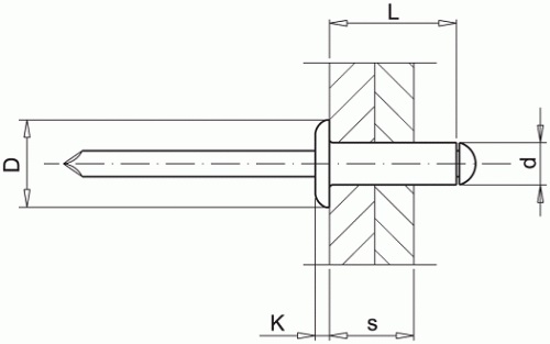 Заклепки потайные 6x18 ST/ST с плоской головкой, 200 шт.