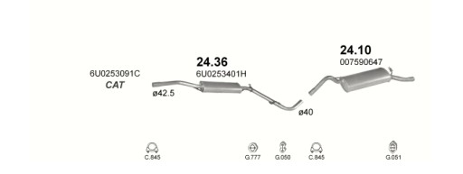 ЦЕНТРАЛЬНЫЙ ГЛУШИТЕЛЬ SKODA FELICJA 24.36