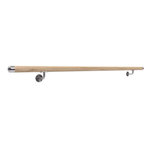 Poręcz ścienna do ściany drewniana fi42 42mm 70cm dąb dębowa lakierowana