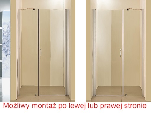 5mm Drzwi ze stałą częścią 125 regulacja 124-129cm