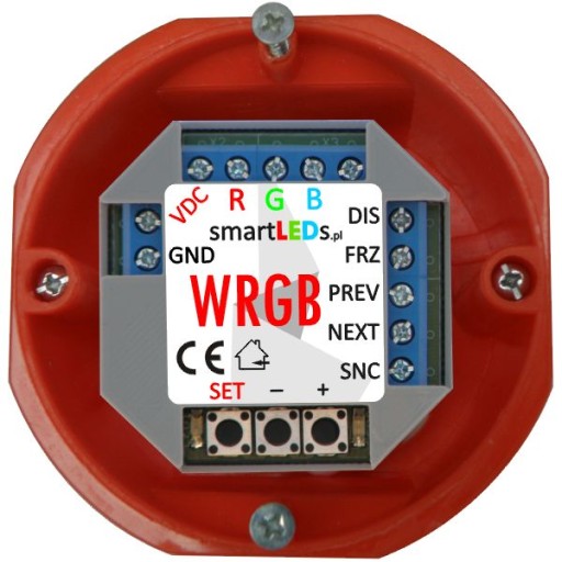 Sterownik RGB płynnej zmiany kolorów podtynkowy konfigurator smartLEDs WRGB