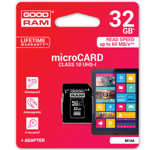 КАРТА ПАМЯТИ GOODRAM MICRO SD 32 ГБ КЛАСС 10 UHS