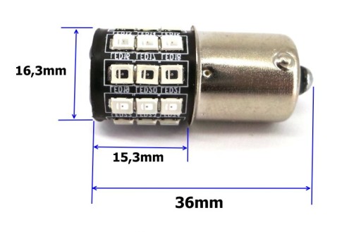 красная светодиодная лампа BA15S 12V CANBUS R10W P21W