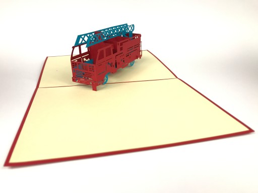 3D-карта с пожарной машиной, подарок на день рождения, День защиты детей для него, День отца