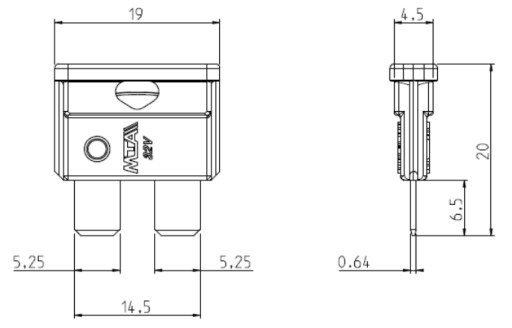 ПЛАСТИНОЧНЫЙ ПРЕДОХРАНИТЕЛЬ UNI VAL UNIVAL MTA 1A 10 шт.