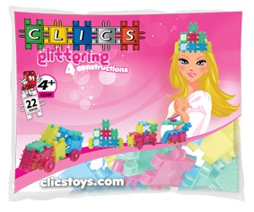 CLICS PL Кирпичики с блестками CZ109 в упаковке 22 шт.