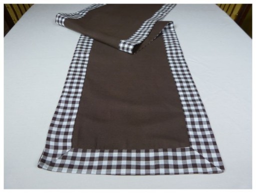 Szarfa serweta bieżnik 40x170 brązowy lamówka