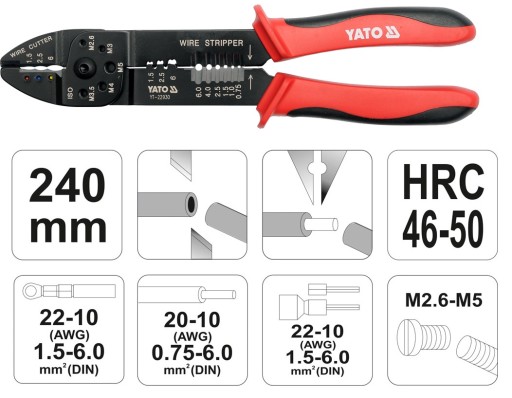 Ściągacz izolacji Zaciskarka 240mm YATO YT-22930