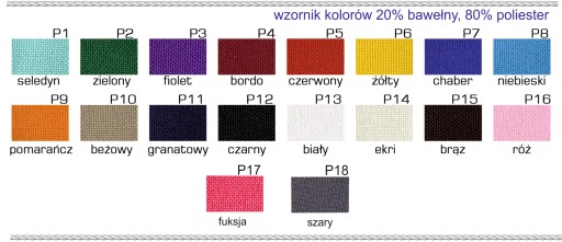 Fartuch przedni zapaska dwukolorowy r. Duży