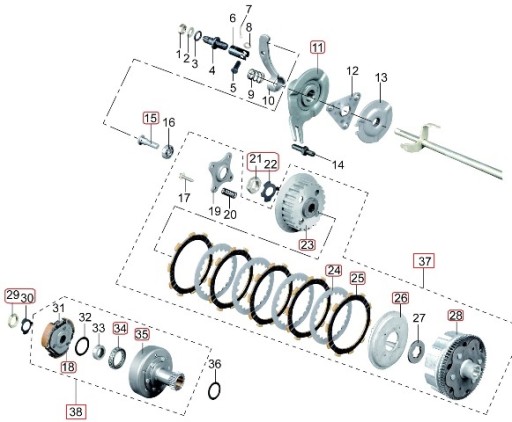 SPRZĘGŁO KPL LONCIN 250 QUAD BS250S5 JIANSHE ROMET