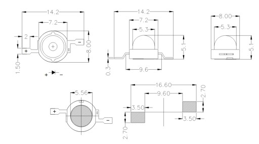 Dioda Power LED żółta K1 SMD ~1W 350mA