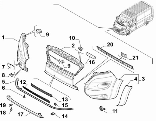 FIAT DUCATO III БАМПЕР ПЕРЕДНИЙ ПРАВЫЙ 14 +