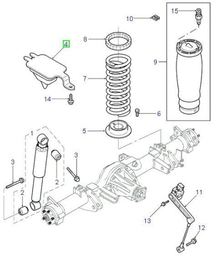 Бампер переднего и заднего моста для Land Rover Discovery 2 II