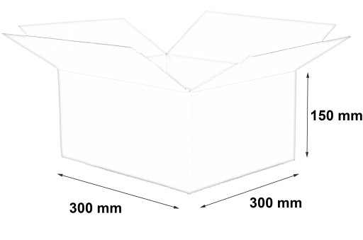 КОРОБКА КАРТОННАЯ 300x300x150 мм С ЗАСЛОНКОЙ 20 шт.