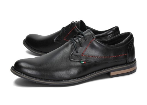PÓŁBUTY MĘSKIE CASUAL SKÓRA 281/P CZARNY 45