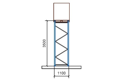 Паллетный стеллаж 3,5 м, 24 поддона с балками MECALUX 3,6 м