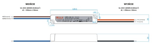 БЛОК ПИТАНИЯ ДЛЯ СВЕТОДИОДОВ GLP 12 В 18 Вт IP67 Водонепроницаемый 5 лет