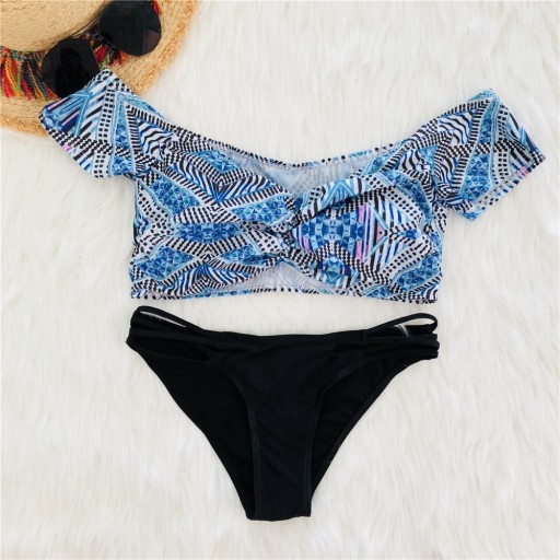 STRÓJ KĄPIELOWY BIKINI STRAPS AZTEC TOP SEXY 715S