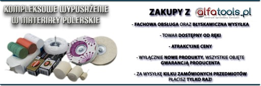 ALFATOOLS TARCZA POLERSKA BAWEŁNA 150X50X10 POLEROWANIE KOŃCOWE NA LUSTRO