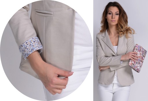 Бежевая хлопковая куртка на подкладке XL/42