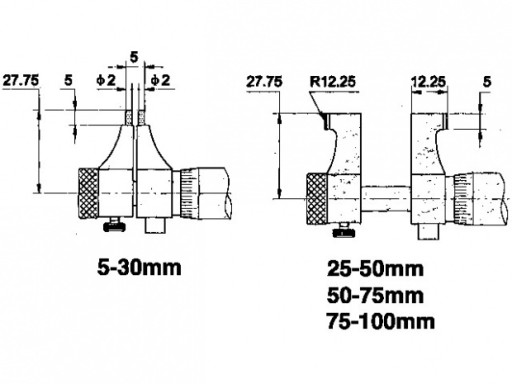 ПРЕДЕЛ МИКРОМЕТРОВ ДЛЯ ВНУТРЕННИХ ИЗМЕРЕНИЙ 75-100 мм.