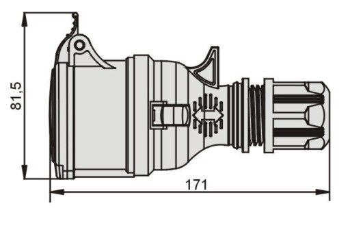 Резиновая розетка 4П 16А IP44 переносная сила