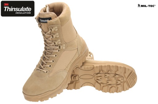 BUTY TAKTYCZNE Thinsulate 3M zamek YKK - KHAKI 43