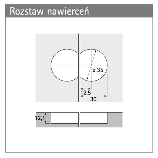 Петля откидная, плечо Markant 11, HETTICH