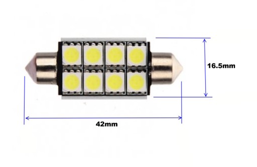 C10W LED SV8.5 красный 12В CANBUS 42мм C3W C5W