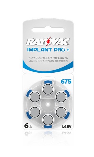 6 слуховых батарей Rayovac IMPLANT PRO+ тип 675