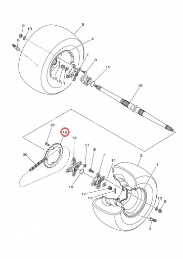 PIASTA KRZYŻAK ZĘBATKI YAMAHA YFM 700 RAPTOR OEM