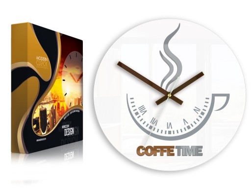 Настенные часы Coffee Time ver.II WHITE ULTRA SILENT