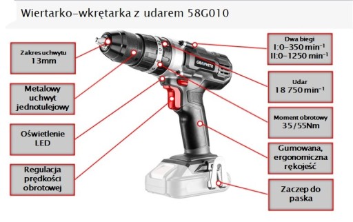 Окружная отвертка 4AH 18V 58G010 почтовый графит