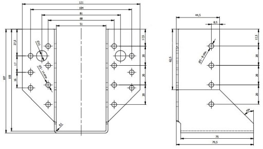 СОЕДИНИТЕЛЬ КРОНШТЕЙНА БАЛКИ WB10 51x105 СЕРТИФИКАТ