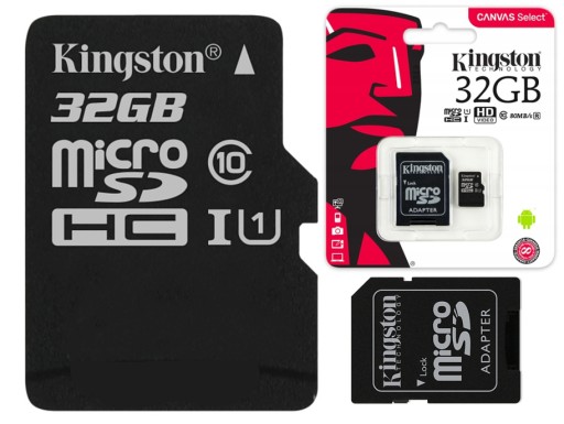 КАРТА ПАМЯТИ KINGSTON 32 ГБ MICRO CL10 + АДАПТЕР