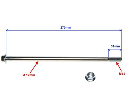 Ось маятника задняя ZIPP NEKEN BENZER SHAFT Romet