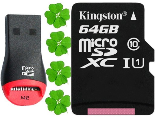 КАРТА KINGSTON MICRO CARD 64 ГБ UHS + КАРТРИДЕР MICRO CARD