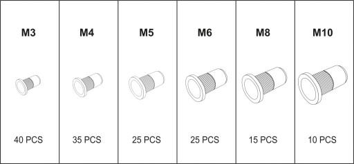 ЗАКЛЕПКА-ГАЙКА YATO РУЧНАЯ ЗАКЛЕПКА M5-M12 YT-36119 +150 ГАЙКА-КЛЕПКА