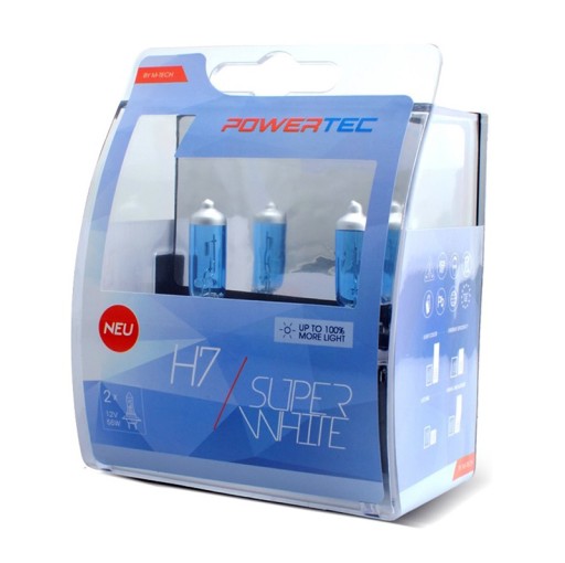 НАБОР ЛАМПОЧКИ POWERTEC H7 SUPER WHITE +100% 12V 55W