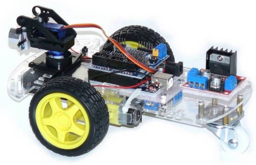 РОБОТ ARDUINO GENUINO UNO R3 АВТОМОБИЛЬНЫЙ КОМПЛЕКТ 2WD ULTRASONIC