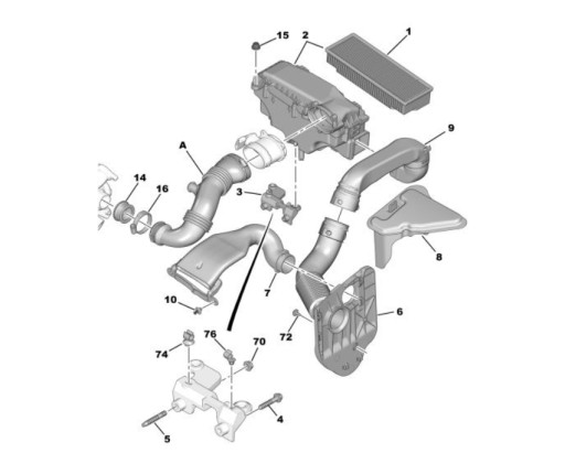 КРОНШТЕЙН ВОЗДУШНОГО ФИЛЬТРА 1.6 HDI C5 JUMPY XSARA