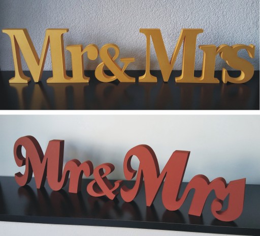 Надпись Mr&Mrs, буквы, 3D декор.