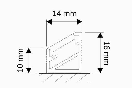 Profil ALUMINIOWY narożny do taśmy LED przez. 1m