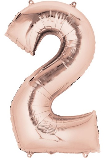 BALON GOLD ROSE CYFRA CYFRY 9 RÓŻOWE ZŁOTO100 CM